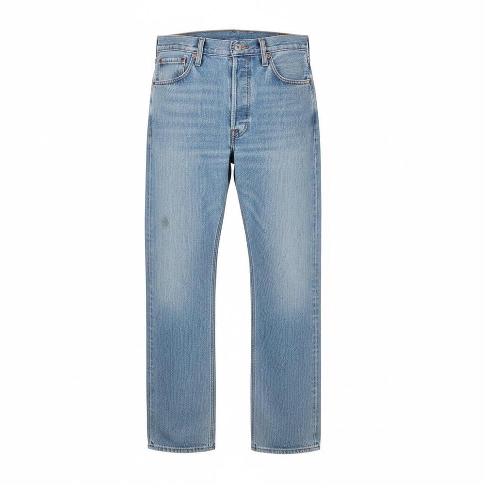 Levis 501 Jeans Mens 38x30 Regular Fit Blue Denim Straight Leg Button Fly